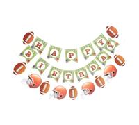 SHINEOFI Bannière D’Anniversaire Rugby 2 Pièces - Drapeau à Tirer et Décorations Suspendues pour Fête Décorations de Fête Thème du Rugby Accessoires pour Anniversaire Garçon