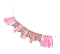 SHINEOFI Bannière D'anniversaire 1/2 Anniversaire pour Chaise Haute en Tissu Rose Réutilisable et Résistante Décoloration pour Fêtes D'anniversaire à Mi-chemin