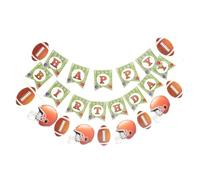 SHINEOFI Bannière D'anniversaire de Rugby 2 Pièces Bannière Suspendue et Guirlande Décorative pour Fête à Thème Football Américain, Accessoire Photo pour Décoration de Fête Sportive