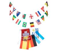 SHINEOFI Bannière de Fête de Football, Bannière du Drapeau International, Polyester, 32 Pays, Suspendue, Impression Vive et Nette, Ne Se Déforme Pas Facilement, pour Événements Sportifs