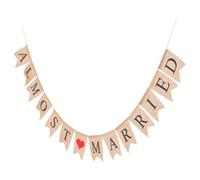 SHINEOFI Bannière de Mariage en Lin « Presque Mariés » à Motif Queue D'hirondelle, Décoration Réutilisable pour Fête de Fiançailles, Fournitures Légères pour Décoration de Couleur