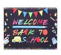 SHINEOFI Bannière de Rentrée Scolaire en Tissu Polyester Noir, Décor Suspendu Créatif et Résistant Décoloration pour Portail D'école ou Chemin Campus