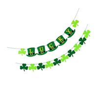SHINEOFI Bannière Décorative en Feutre Forme Chapeau et Trèfle Vert, Réutilisable et Facile à Ranger, pour Fête Saint-patrick Ambiance Traditionnelle