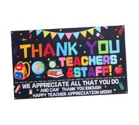 SHINEOFI Bannière Tissu pour Fête des Enseignants avec Clair et Lumineux Décoration Murale École pour Cérémonie de Fin Dannée et Célébrations Dappréciation Facile à Suspendre et Message de