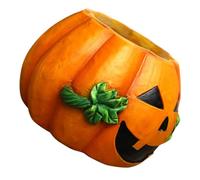 SHINEOFI Bocal de Citrouille en Résine Orange Visage Souriant, Décoration d'automne Élégante Maison et Accessoire de Photographie Halloween