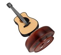 SHINEOFI Boîte à Musique Vintage à Remontoir en Bois, Guitare Miniature Décorative Rotative, Décoration de Bureau Romantique, Présent d'anniversaire Original pour Femme, Ornement Musical