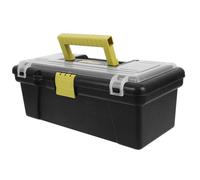 SHINEOFI Boîte à Outils Noir en Abs avec Plateau Amovible Portable | Rangement Sûr Poignée Intégrée Grosse Capacité Ouverture Facile Couleur Aléatoire pour Matériel et Accessoires