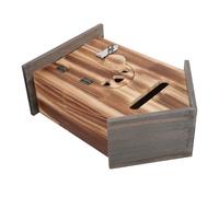 SHINEOFI Boîte aux Lettres Murale Verrouillable en Bois Rustique Grosse Boîte de Dépôt Sécurisée pour Courrier Rangement Mural Pratique pour Entrée Bureau et Appartement avec Serrure