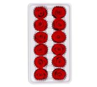 SHINEOFI Boîte de 12 Roses Rouges Éternelles 3-4 Cm Tête de Fleur Préservée Fleurs Immortelles pour Décoration de Mariage et Présent Saint-Valentin Naturelles