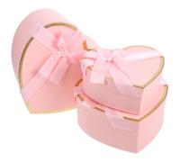 SHINEOFI Boîte de Cœur, Carton Recyclé, Taille Moyenne, Coffret Présent pour Boîte Friandises Anniversaire, pour Demande en Mariage et Saint-Valentin, Lot Rose
