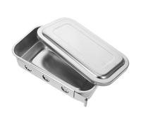 SHINEOFI Boîte de Rangement en Acier Inoxydable pour Instruments Médicaux, Plateau Carré Couvercle Perforé, Conçue pour Usage en Bloc Opératoire et Services Chirurgicaux
