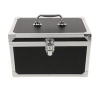 SHINEOFI Boîte de Rangement Multifonctionnelle pour Magicien, Grosse Taille 30x18x19 Cm, Texture Cuir Grainé 13 Côtés Noire, Doublure Intérieure Étanche, Cadre en Alliage D’Aluminium,