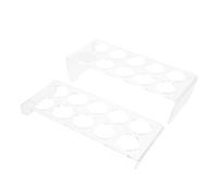 SHINEOFI Boîte de Rangement Œufs Acrylique Transparente Support Empilable à Deux pour Réfrigérateur Organiseur Gain de Place Antidérapant Compatible avec Divers Modèles Capacité Œufs
