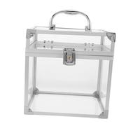 SHINEOFI Boîte de Rangement Vinyle Acrylique avec Poignée Support Album Bureau Grand Volume pour Cd Dvd Jeux Organisateur Polyvalent pour Collection Musicale à Domicile