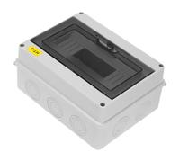 SHINEOFI Boîte Électrique Étanche Extérieure Ht-8 avec 8 Circuits Coque Inférieure en ABS Couvercle Transparent Protection Disjoncteur Intégrée pour Prise Extérieure et Distribution