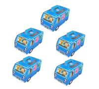 SHINEOFI Boîtes à Bonbons en Papier à Motifs de Dessins Animés Lot de 5 Couleur Bleue Boîte Présent Voiture pour Anniversaire Garçon et Filles Emballage Gourmand et Fête Créative