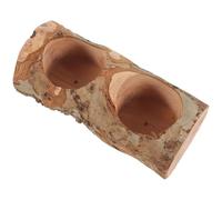 SHINEOFI Bol en Bois pour Chinchilla avec Double Compartiments horizontaux Bol en Bois Naturel pour Hamster et Petits Animaux mangeoire Facile à Nettoyer comme Cadeau pour Petits rongeurs