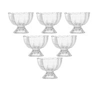 SHINEOFI Bols à Glace, 6 Coupes à Dessert Tulipes en Verre de 150 Ml, Petits Bols Transparents à Pied, pour Desserts, Salades, Fruits, Bonbons, Collations, Gâteaux - Fêtes, Mariages