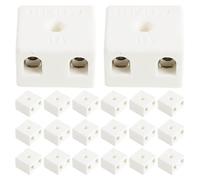 SHINEOFI Bornier en Céramique de Porcelaine Haute Température 20pcs, 2 Positions, 5 Trous, Isolation et Résistance Thermique pour Câblage Haute Fréquence