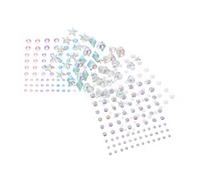 SHINEOFI Boucles d'Oreilles Autocollantes, 5 Feuilles de Strass Acryliques à Application Facile, Adaptées pour Femmes et Petites Filles aux Occasions Spéciales