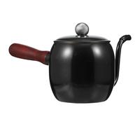 SHINEOFI Bouilloire à Café Goutte à Goutte Inox avec Poignée en Bois Foncé Bec Long Fin pour Préparation Manuelle Design Unique et Surface Lisse Maison et Bureau