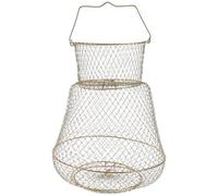 SHINEOFI Bourriche de Pêche Métallique Pliable, Grand Format, Métal, Or | Usage Extérieur, Convient aux Crabes et Homards, Portable, Facile à Ranger, Capacité Large