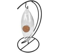 SHINEOFI Bouteille à Vœux en Verre Transparent 1 Pièce Support en Fer de Lune, Bocal Suspendu pour Origami Étoiles, Décoration Intérieure DIY, Présent Créatif pour Maison et Bureau