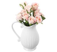 SHINEOFI Bouteille de Composition en Forme de pichet en céramique Blanc - Pot de Fleurs en Porcelaine - Décoration de Salon pour Fleurs séchées