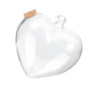 SHINEOFI Bouteille Décorative à Souhaits en Verre Transparent 16 Cm Bouchon en Bois, Récipient Suspendu pour Décoration Intérieure et Rangement de Petits Objets, Bocal en Origami