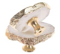 SHINEOFI Boutons de Tiroir Légers et Compacts Lot de 2 en Cristal et Laiton Design Délicat pour Ouvrir et Fermer Portes et Tiroirs pour Commode et Armoire