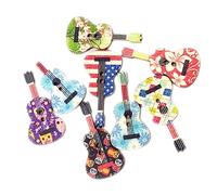 SHINEOFI Boutons en Bois Guitare pour Couture, 100 Pcs Multicolores, 2 Trous, Accessoires Artisanaux Créatifs pour Scrapbooking et Tricot, Loisirs Créatifs la Maison, Couleur Aléatoire
