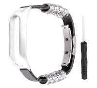 SHINEOFI Bracelet de Montre à Noir Argenté Remplacement Élégant pour Montre Touch Bracelet de Montre Durable Accessoire de Mode pour Hommes