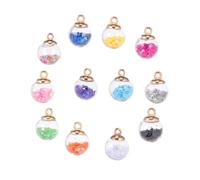 SHINEOFI Breloques Pendentifs Boule de Verre 16mm 34 Pcs avec Capuchons