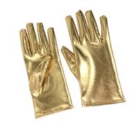 SHINEOFI Brillants Moufles Courts en Cuir Verni pour Mariage et Concours | Nylon Confortable, Faciles à Assortir Laver, Style Élégant pour Mariée et Fille