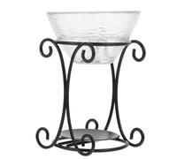 SHINEOFI Brûleur D’Arômes en Fer Bol en Verre Diffuseur D’Huiles Essentielles pour Aromathérapie Réchauffeur D’Huile Décoratif pour Salon Bureau et Contemplation Diffuseur Parfum