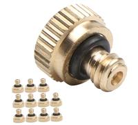SHINEOFI Buses Basse Pression en Laiton 12 Pcs pour Système De Pulvérisation Extérieur, Irrigation Jardin Et Refroidissement, Pulvérisateur Tuyau, Buse D’arrosage Brumisation Solide Acier Inoxydable