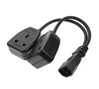 SHINEOFI Câble Alimentation Iec vers Double Prise UK Broches Répartiteur Y pour Alimentation Ups Adapté Aux Systèmes Britanniques