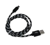 SHINEOFI Câble Micro USB Nylon Tressé 1 Mètre 2a pour Tablettes et Téléphones, Transmission de Données Rapide, Compatible Plusieurs Modèles, Couleur Noir