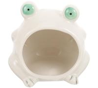 SHINEOFI Cachette Estivale pour Hamster en Céramique, Forme Grenouille | Repos Confortable et Sûr, Usage pour Petits Animaux, Blanc, Adapté aux Moments de Sommeil D'