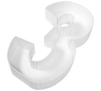 SHINEOFI Cadre à Ballons Numéro 3D en Carton Rigide Boîte à Ballons pour Anniversaire Garçon et Filles Décoration Fête Chiffre 3 Accessoire Décoratif pour Événements