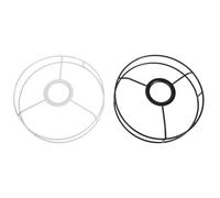 SHINEOFI Cadres D’Abat-Jour Ronds en Métal Lot de 2 Pièces Noir et Blanc Supports D’Éclairage DIY pour Lampes de Plafond et Lampes de Table Accessoires de Bricolage Éclairage Intérieur