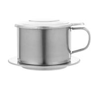 SHINEOFI Cafetière Vietnamienne en Acier Inoxydable 200ml et Couvercle avec Filtre à Café Réutilisable Robuste, Poignée pour Usage Maison et Bureau