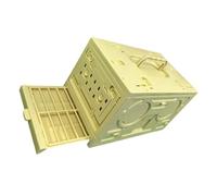SHINEOFI Cage à Oiseaux Multifonctionnelle en Plastique Pliable Cage D'entraînement Transport Confortable pour Perroquets Légère Couleur Jaune Clair Adaptée pour Voyage et Extérieur