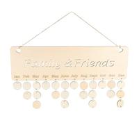 SHINEOFI Calendrier D'anniversaire en Bois à Suspendre Au Mur, Décoration Murale Beige pour La Maison