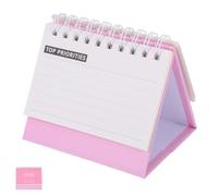SHINEOFI Calendrier de Bureau 2026 Mini en Papier Rose, Pliable, pour Table | Style Minimaliste Moderne, Écriture Fluide sans Traverser, Usage Maison ou Bureau, Collègues