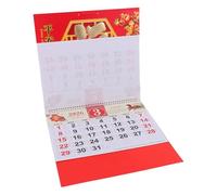 SHINEOFI Calendrier Mural Année Du Cheval avec Or Calendrier Chinois Mural Pratique pour Bureau et Restaurant Planificateur Mensuel Polyvalent pour Organisation Quotidienne