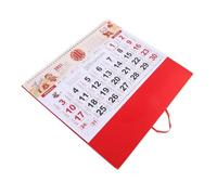 SHINEOFI Calendrier Mural de Année du Mouton Rouge Rétro pour Décoration Calendrier Traditionnel Suspendu pour Maison ou Bureau Design Vintage et Fonction Pratique