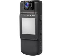 SHINEOFI Caméra D’Enregistrement Vidéo à Objectif Rotatif 4k avec Écran | Liaison sans Fil, Angle Large 170°, Clip Dorsal, Coque ABS Noire, pour Réunions et Enregistrement Extérieur