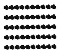 SHINEOFI Capuchons de Protection Rj45 en Silicone 50 Pcs pour Port de Hub Réseau, Usage Bureautique, Anti-poussière, Légers et Portables, Couleur Noire