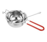 SHINEOFI Caquelon à Fondue 400 Ml en Acier Inoxydable 304 avec Poignée en Silicone Anti-brûlure, Bol à Fondre le Chocolat Fromage, Ensemble 2 Pièces avec Cuillère Couleur Couleur Aléatoire